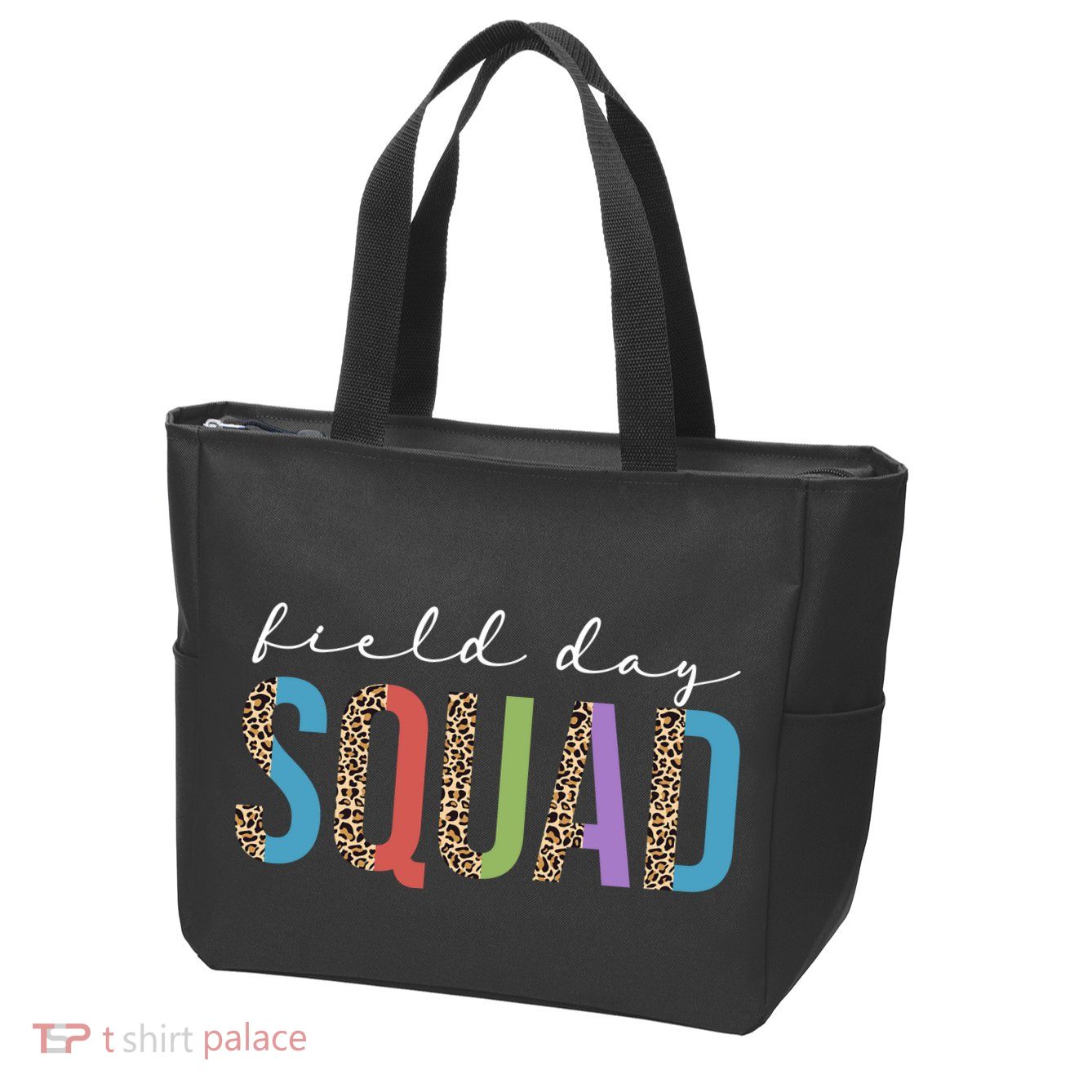 Field Day Squad Cheetah Print Zip Tote Bag