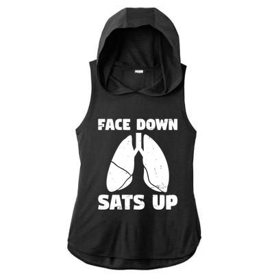 Face Down Sats Up Asthma Gift Ladies PosiCharge Tri-Blend Wicking Draft Hoodie Tank