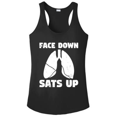 Face Down Sats Up Asthma Gift Ladies PosiCharge Competitor Racerback Tank