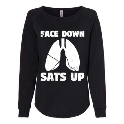 Face Down Sats Up Asthma Gift Womens California Wash Sweatshirt