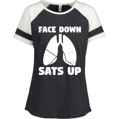 Face Down Sats Up Asthma Gift Enza Ladies Jersey Colorblock Tee