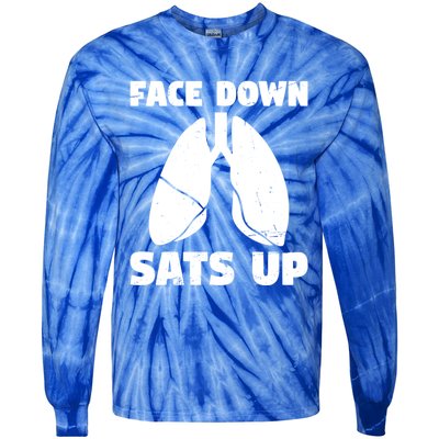 Face Down Sats Up Asthma Gift Tie-Dye Long Sleeve Shirt