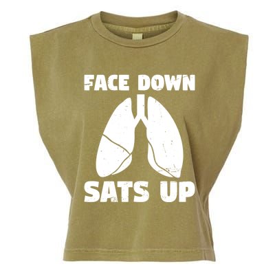 Face Down Sats Up Asthma Gift Garment-Dyed Women's Muscle Tee