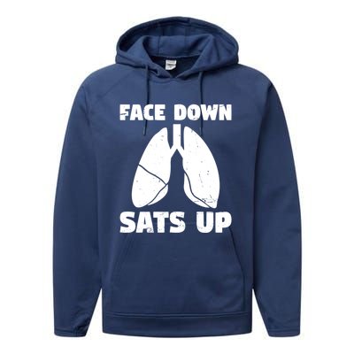 Face Down Sats Up Asthma Gift Performance Fleece Hoodie