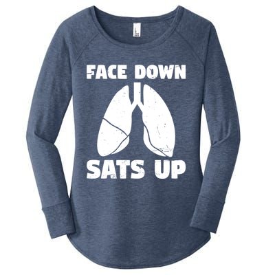 Face Down Sats Up Asthma Gift Women's Perfect Tri Tunic Long Sleeve Shirt