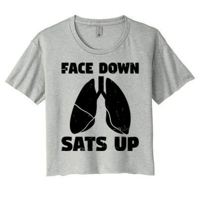 Face Down Sats Up Asthma Gift Women's Crop Top Tee