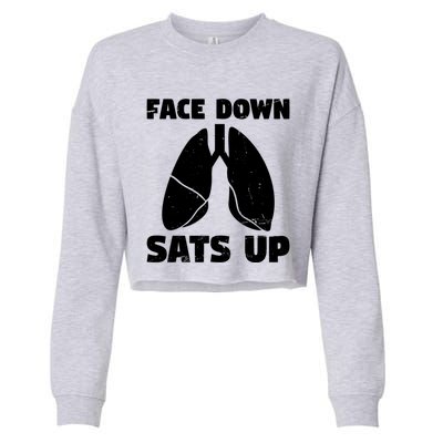 Face Down Sats Up Asthma Gift Cropped Pullover Crew