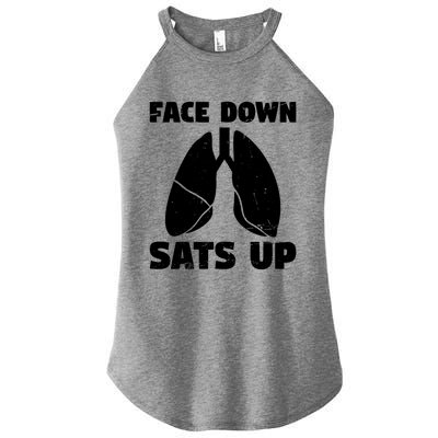 Face Down Sats Up Asthma Gift Women's Perfect Tri Rocker Tank