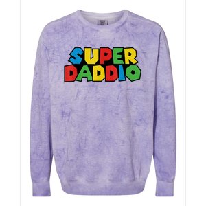 Fathers Day Super Daddio Colorblast Crewneck Sweatshirt