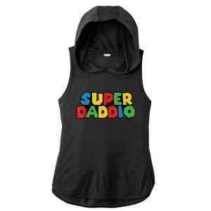 Fathers Day Super Daddio Ladies PosiCharge Tri-Blend Wicking Draft Hoodie Tank