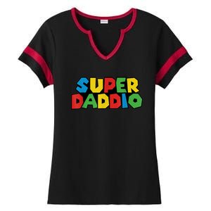 Fathers Day Super Daddio Ladies Halftime Notch Neck Tee