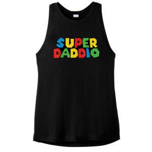 Fathers Day Super Daddio Ladies PosiCharge Tri-Blend Wicking Tank