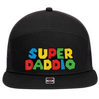 Fathers Day Super Daddio 7 Panel Mesh Trucker Snapback Hat