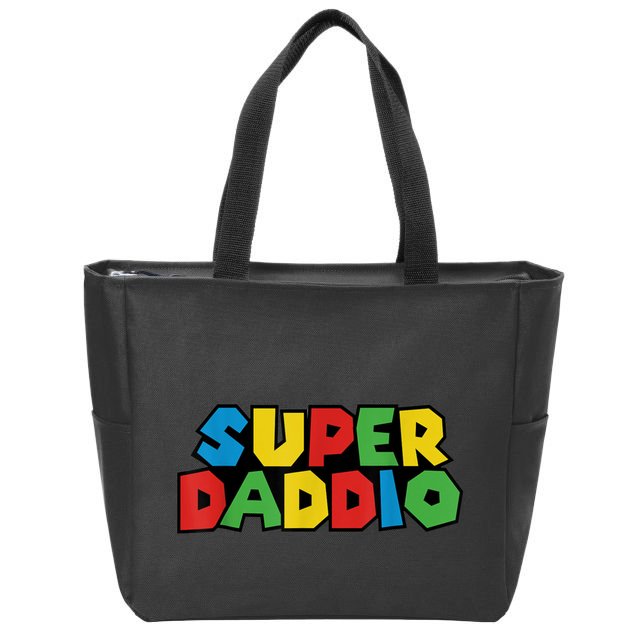Fathers Day Super Daddio Zip Tote Bag