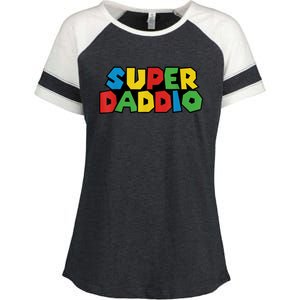 Fathers Day Super Daddio Enza Ladies Jersey Colorblock Tee