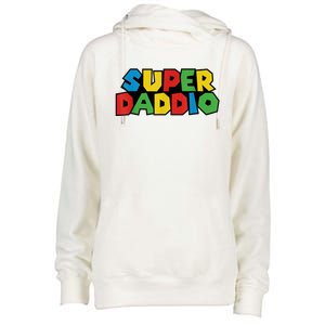 Fathers Day Super Daddio Womens Funnel Neck Pullover Hood