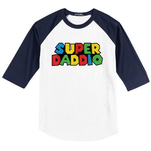 Fathers Day Super Daddio Baseball Sleeve Shirt