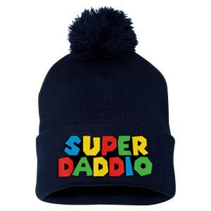 Fathers Day Super Daddio Pom Pom 12in Knit Beanie