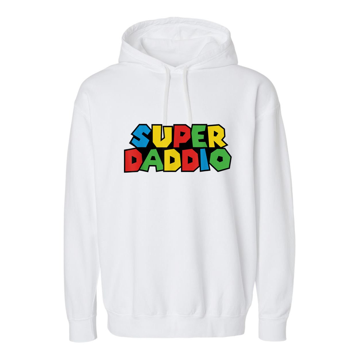 Fathers Day Super Daddio Garment-Dyed Fleece Hoodie