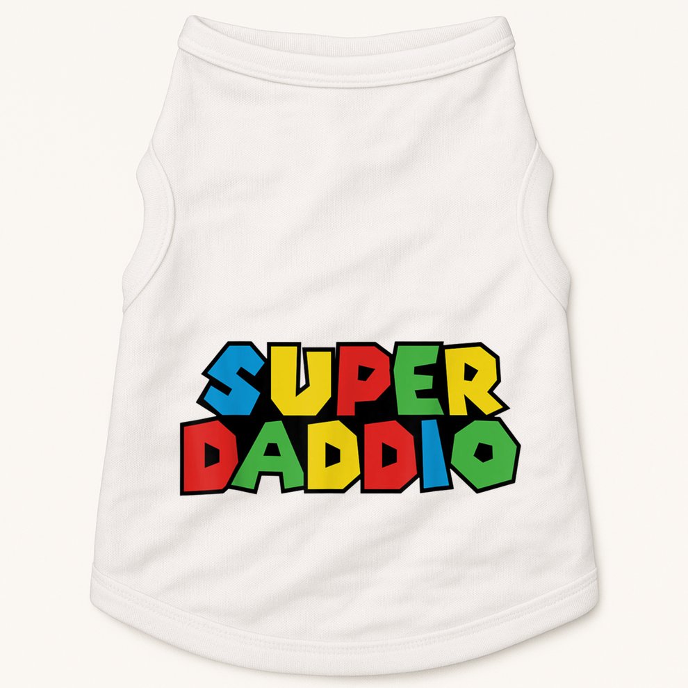 Fathers Day Super Daddio Doggie Tank