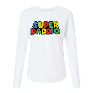 Fathers Day Super Daddio Womens Cotton Relaxed Long Sleeve T-Shirt