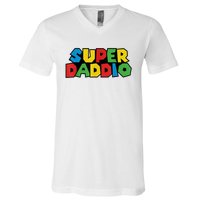 Fathers Day Super Daddio V-Neck T-Shirt