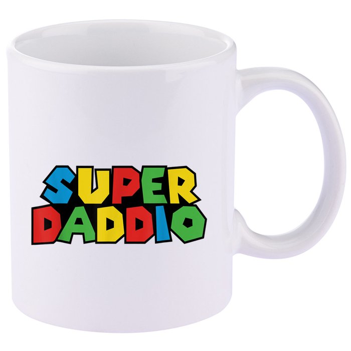 Fathers Day Super Daddio 11oz C Handle Ceramic Mug