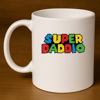 Fathers Day Super Daddio 11oz C Handle Ceramic Mug