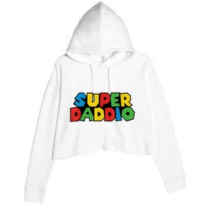 Fathers Day Super Daddio Crop Fleece Hoodie