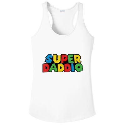 Fathers Day Super Daddio Ladies PosiCharge Competitor Racerback Tank