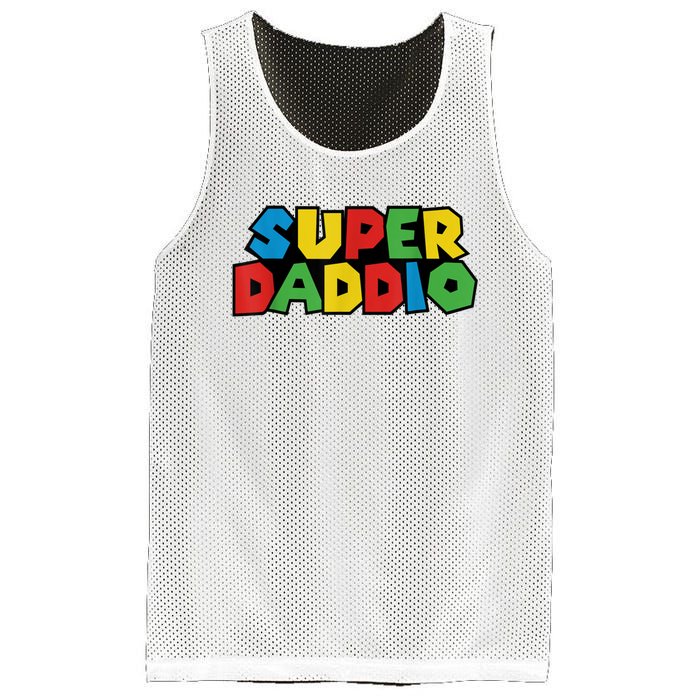 Fathers Day Super Daddio Mesh Reversible Basketball Jersey Tank