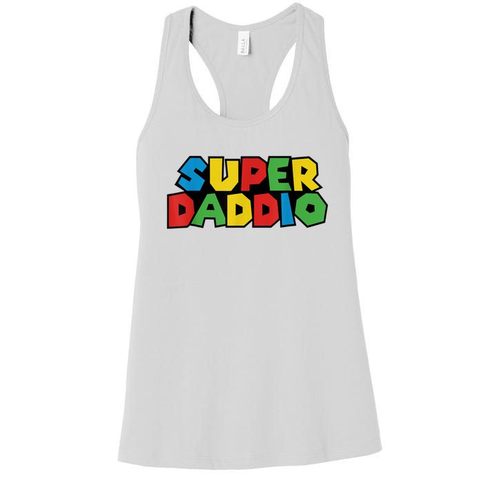 Fathers Day Super Daddio Women's Racerback Tank