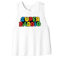 Fathers Day Super Daddio Women's Racerback Cropped Tank