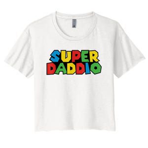 Fathers Day Super Daddio Women's Crop Top Tee