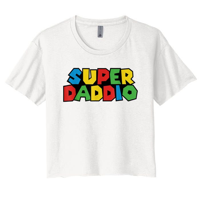 Fathers Day Super Daddio Women's Crop Top Tee