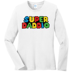 Fathers Day Super Daddio Ladies Long Sleeve Shirt