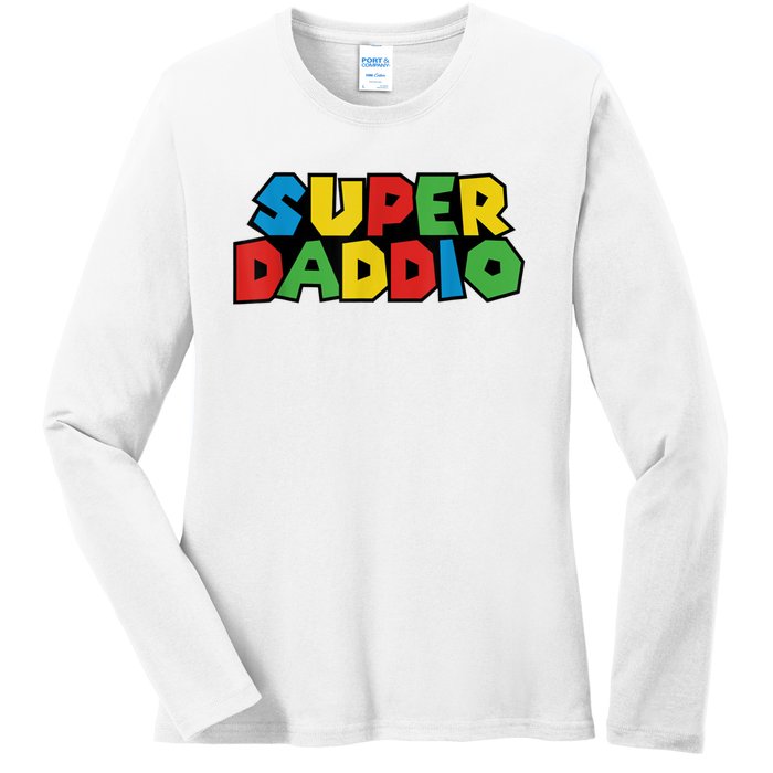 Fathers Day Super Daddio Ladies Long Sleeve Shirt