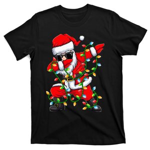 Festive Dabbing Santa with Xmas Lights Perfect Holiday Gifts T-Shirt