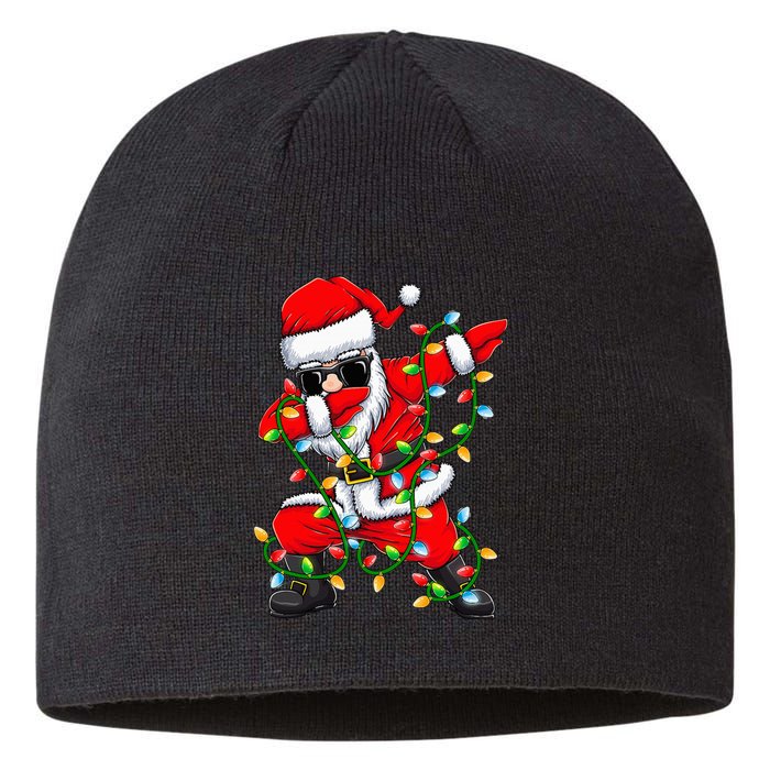 Festive Dabbing Santa with Xmas Lights Perfect Holiday Gifts Sustainable Beanie