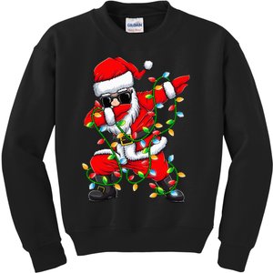 Festive Dabbing Santa with Xmas Lights Perfect Holiday Gifts Kids Sweatshirt