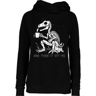 Funny Dinosaur Skeleton Costume Goth Womens Funnel Neck Pullover Hood