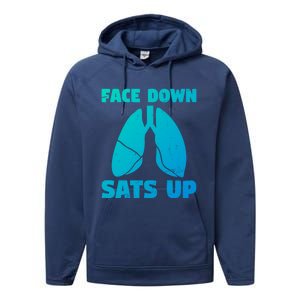 Face Down Sats Up Asthma Gift Performance Fleece Hoodie