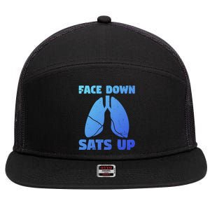 Face Down Sats Up Asthma Gift 7 Panel Mesh Trucker Snapback Hat