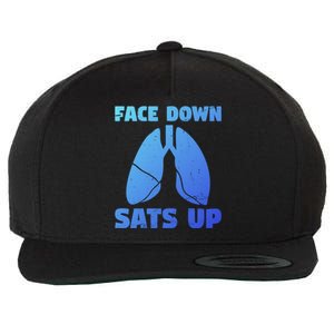 Face Down Sats Up Asthma Gift Wool Snapback Cap