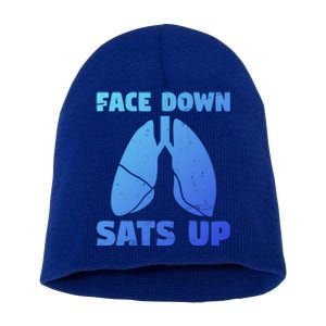 Face Down Sats Up Asthma Gift Short Acrylic Beanie