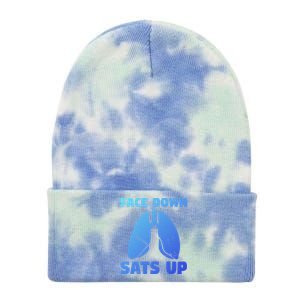 Face Down Sats Up Asthma Gift Tie Dye 12in Knit Beanie