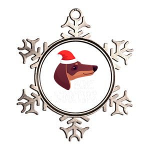 Funny Dachshund Santa Doxie Wiener Christmas Dog Lover Gift Funny Gift Metallic Star Ornament