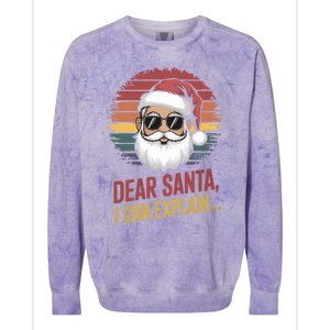 Funny Dear Santa I Can Explain Retro Christmas Humor Gift Colorblast Crewneck Sweatshirt