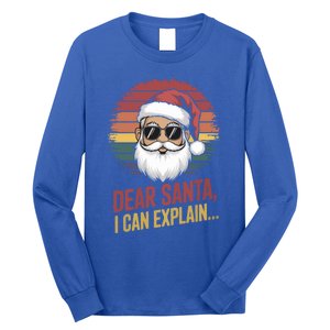 Funny Dear Santa I Can Explain Retro Christmas Humor Gift Long Sleeve Shirt