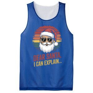 Funny Dear Santa I Can Explain Retro Christmas Humor Gift Mesh Reversible Basketball Jersey Tank